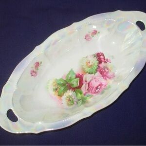 German Lusterware oval serving platter